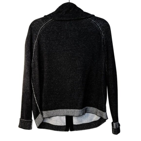 Eileen Fisher Womens Organic Cotton Knit Jacket Full Zip Small Black/Gray - Picture 4 of 8